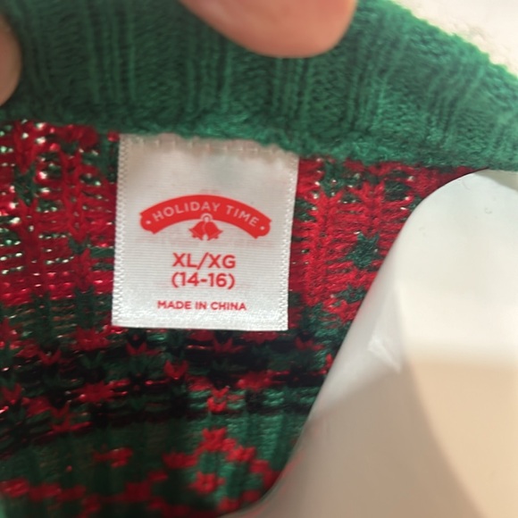 HOLIDAY TIME FUNNY LLAMA FRIENDS KNIT CHRISY SWEATER SIZE 14-16 - Picture 7 of 8